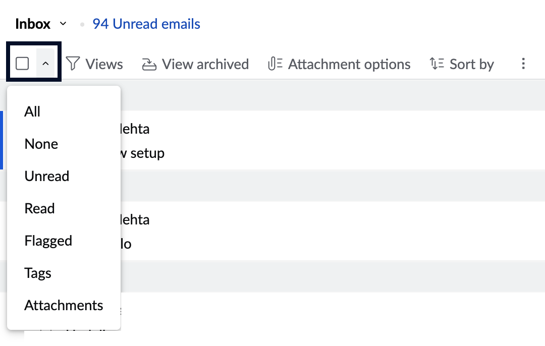 Email Selection