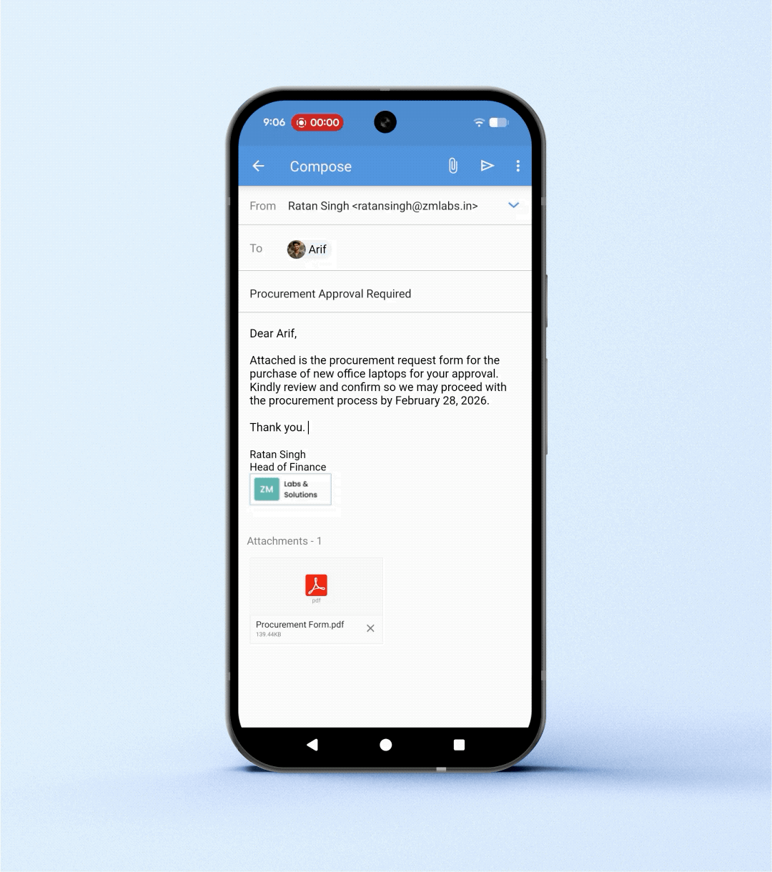 read receipts in mobile app