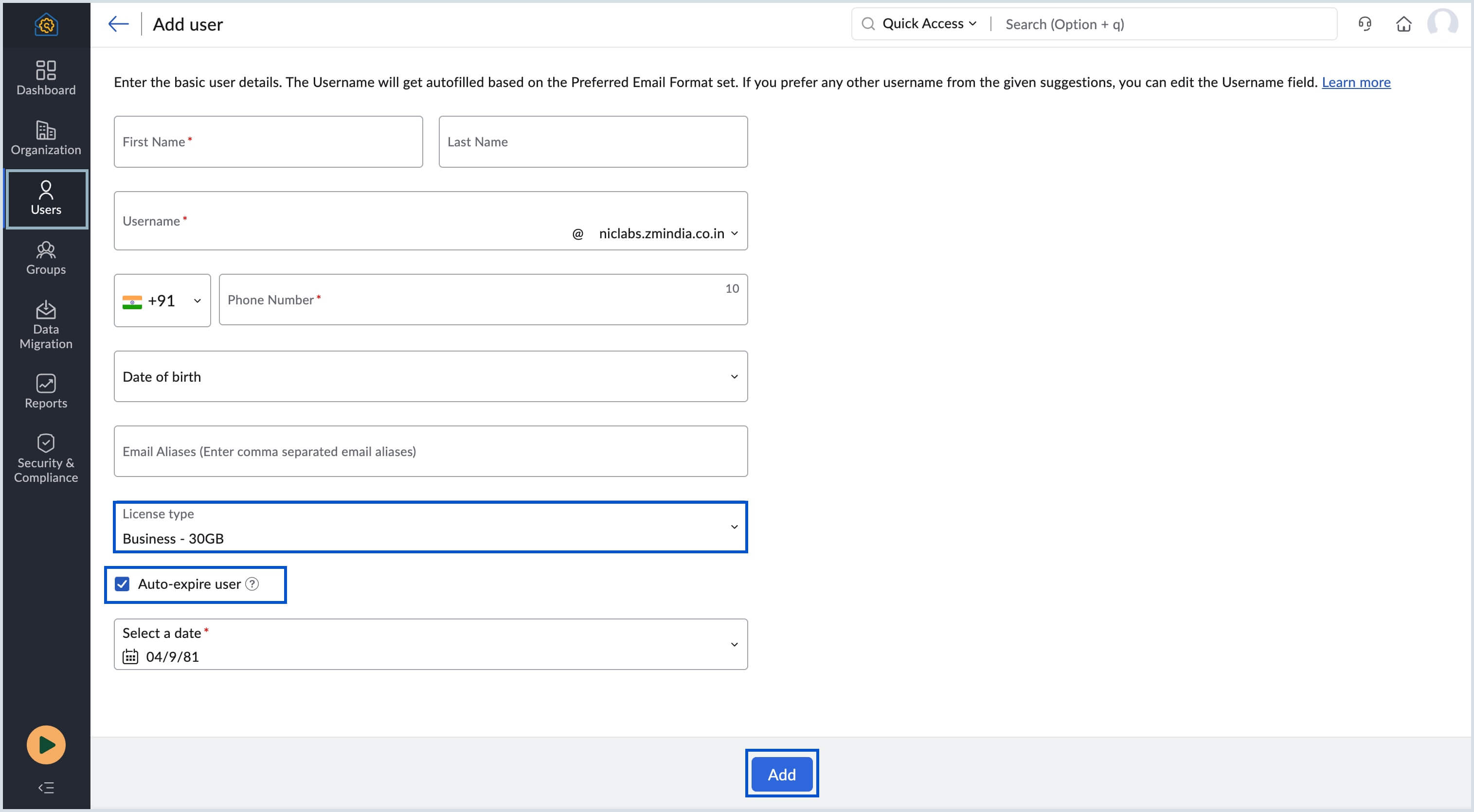 Add user Add user