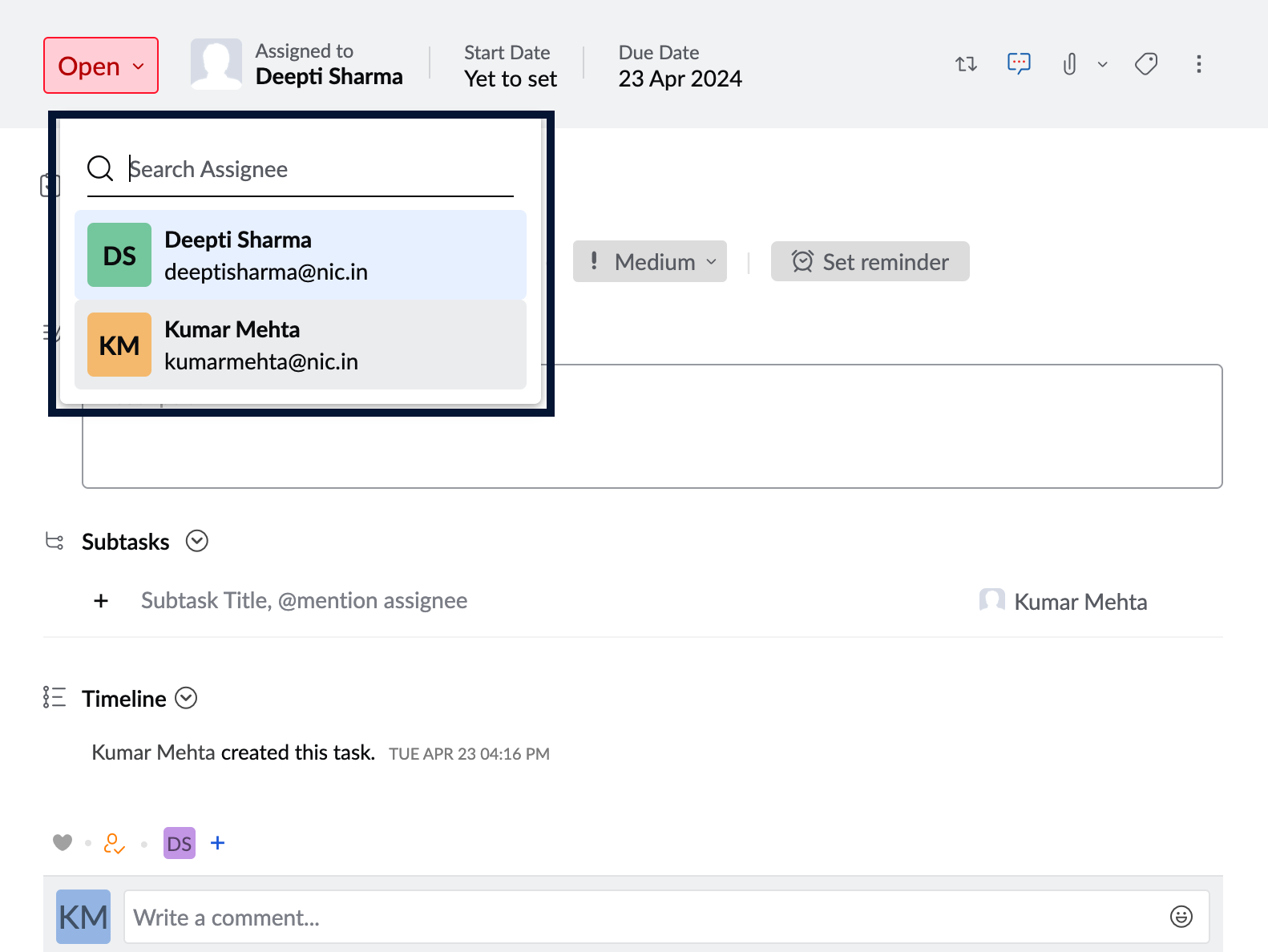 assign personal tasks