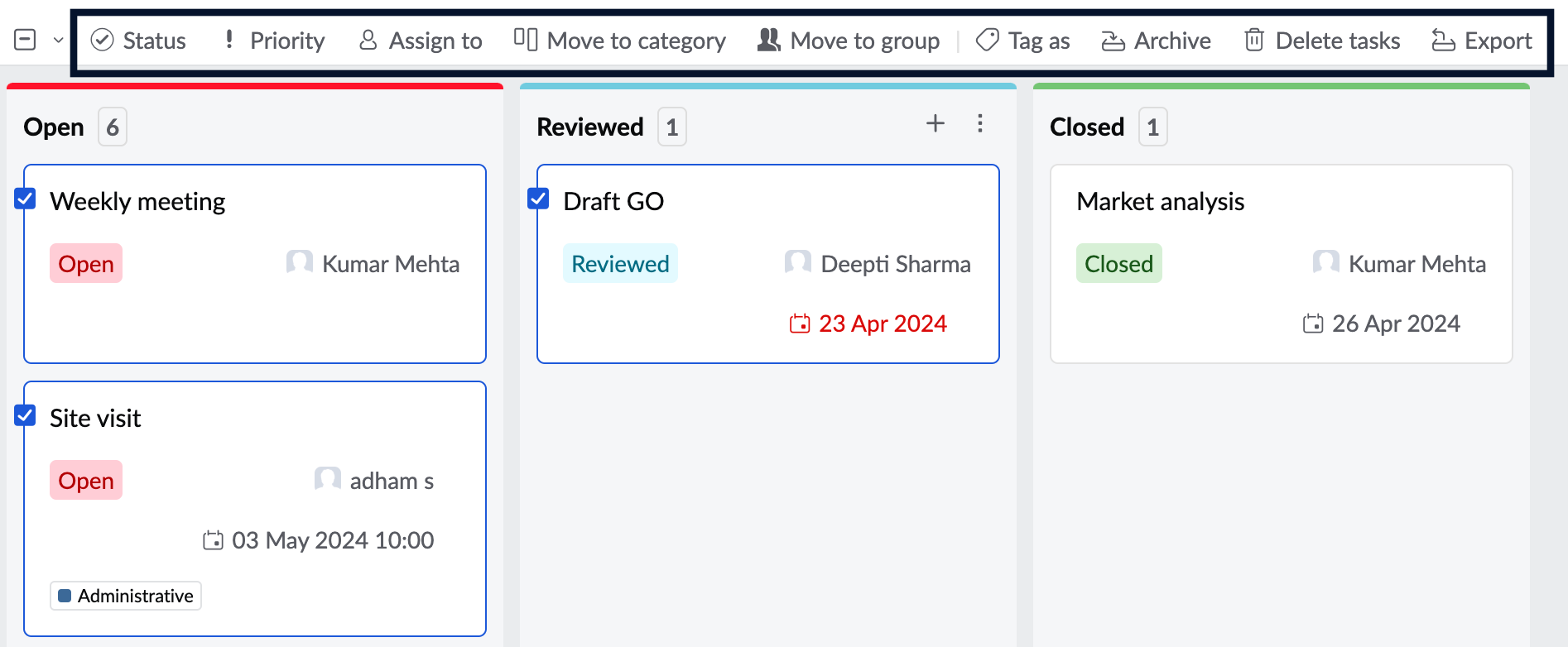 Bulk Actions