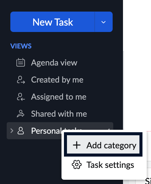 Create via LHS menu 1