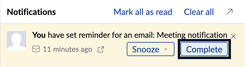 Email Reminders as Complete