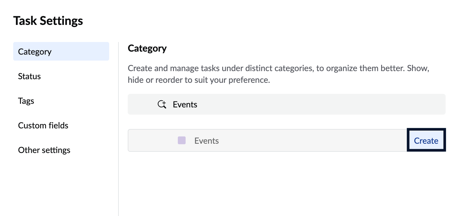 Create via Task Settings 2
