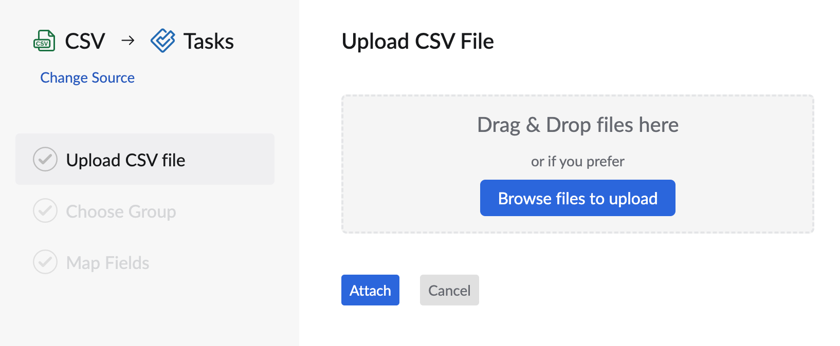 Import tasks using a CSV file 3