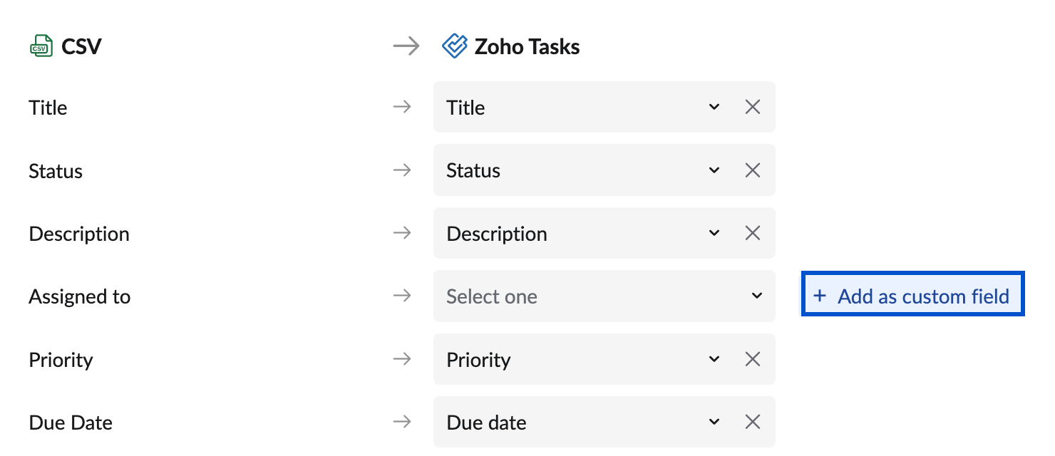 Import tasks using a CSV file 6
