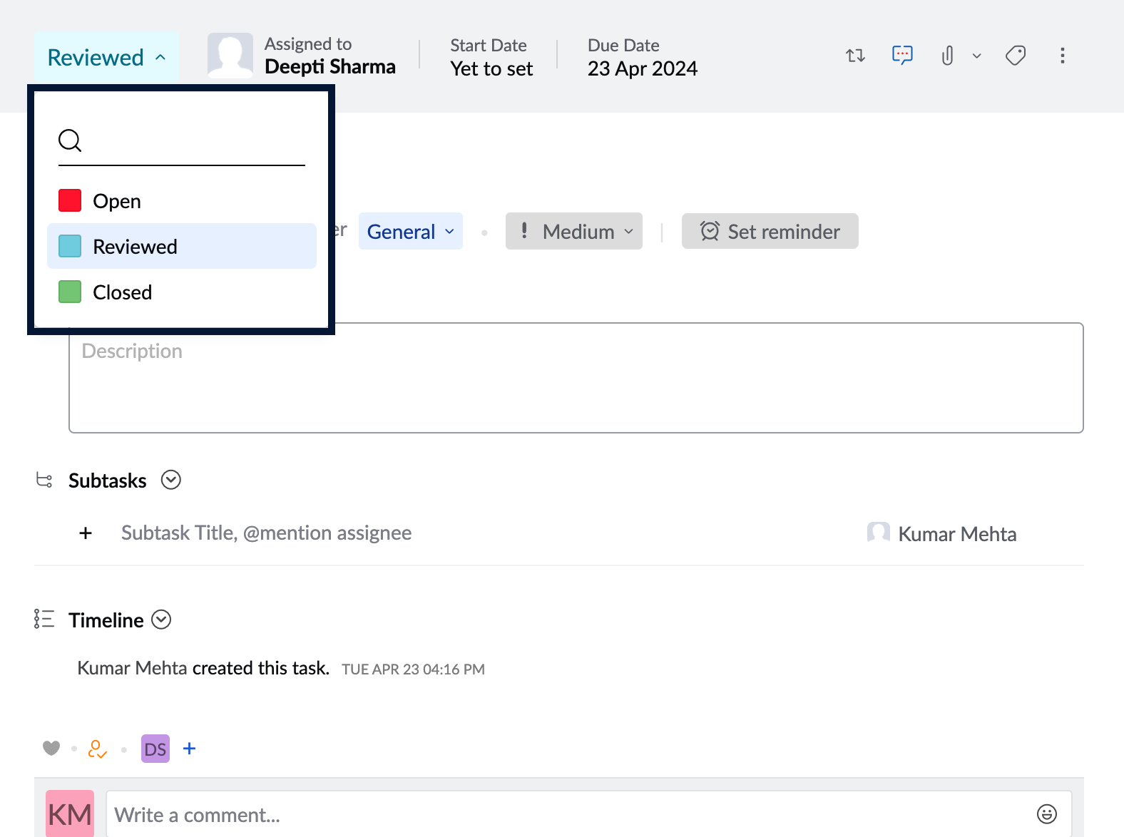 Task Status