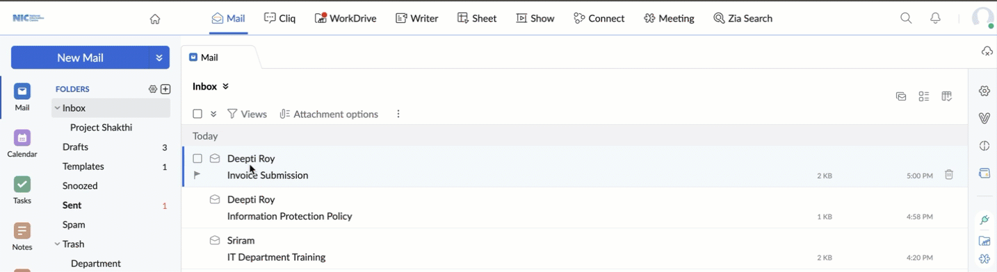 Drag and Drop messages