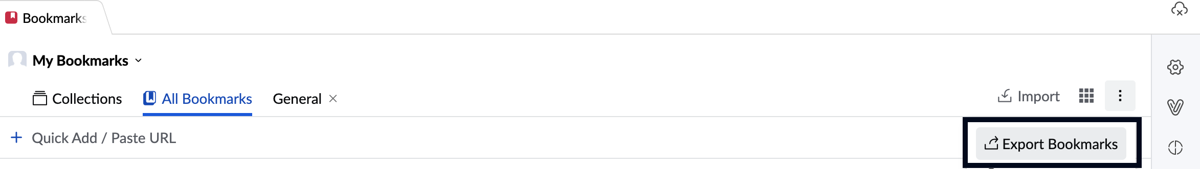 Exporting Bookmarks