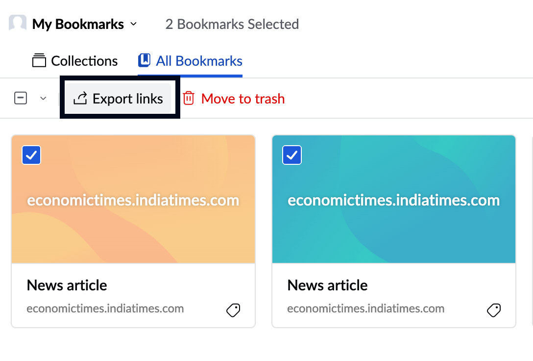 Export Bookmarks links