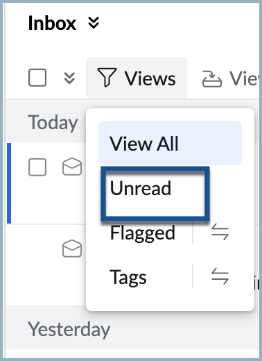 View unread emails 