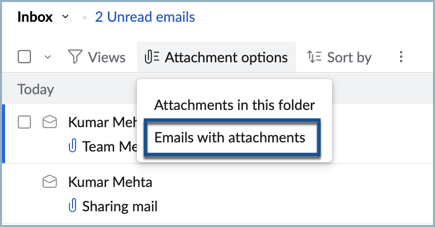 Emails with attachments.