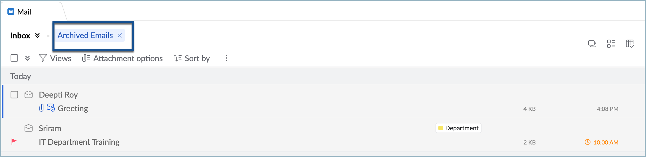 Archived emails