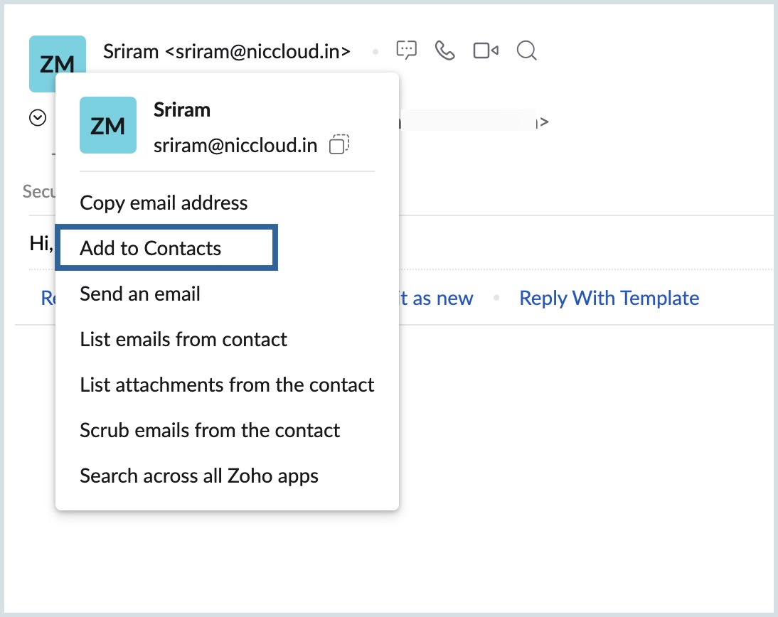 using the Contact Card 1