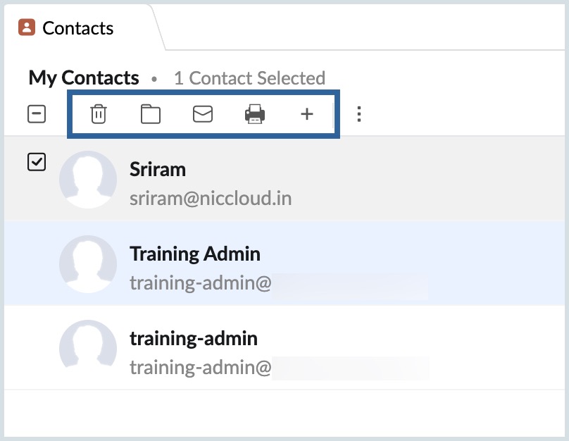 Contact Actions 1