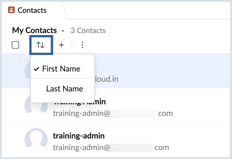 Sort Contacts