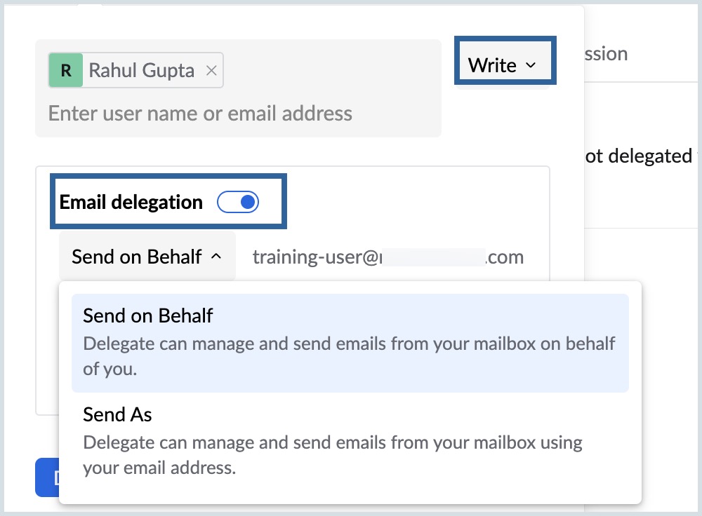 Delegate a mailbox 2
