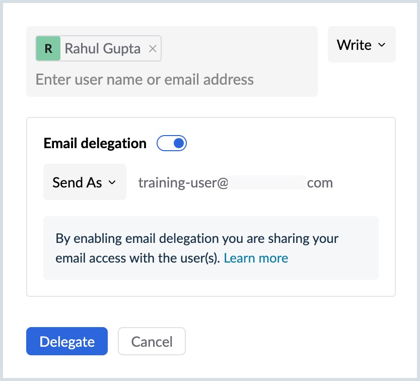 Delegate a mailbox 3