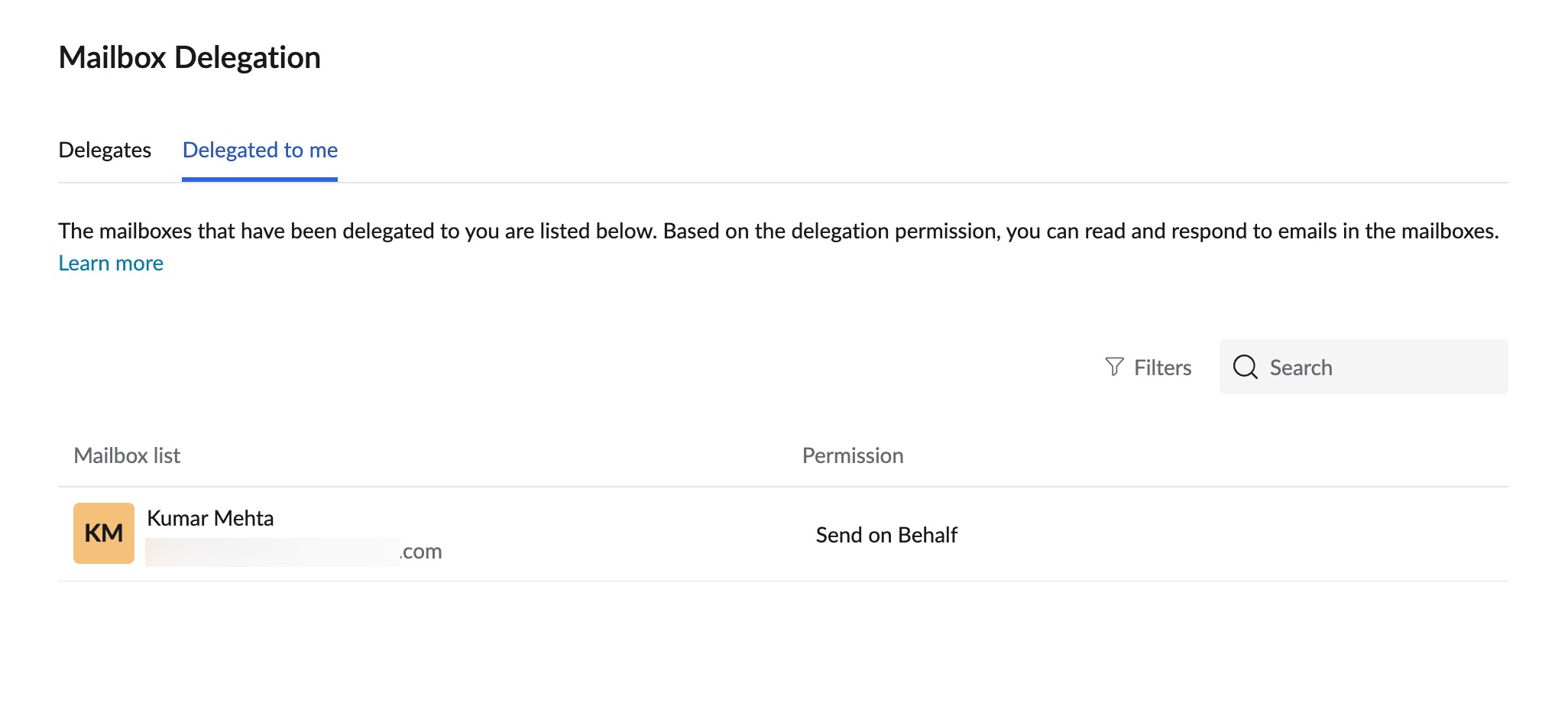 Delegated to me