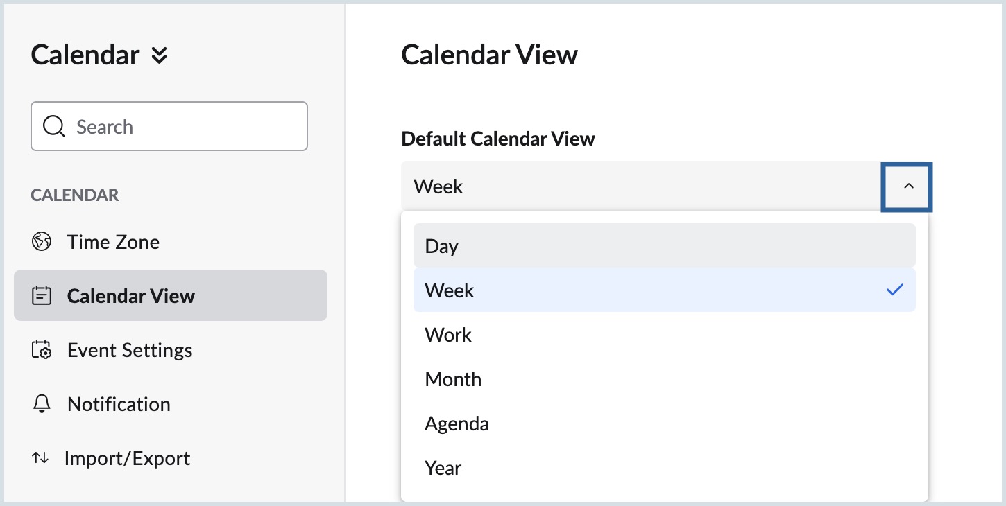 choose default view