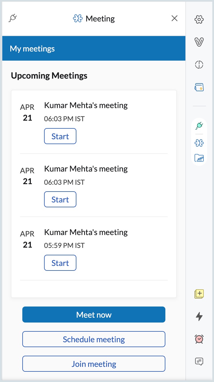 Upcoming meetings