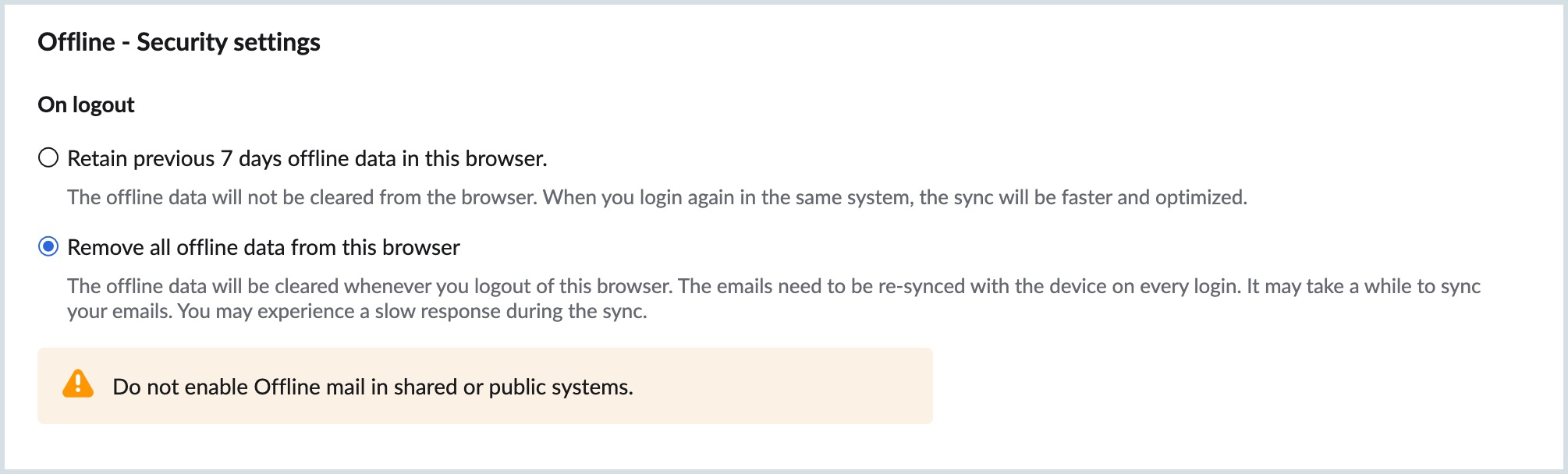 Security settings