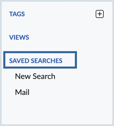 UI screenshot of saved search