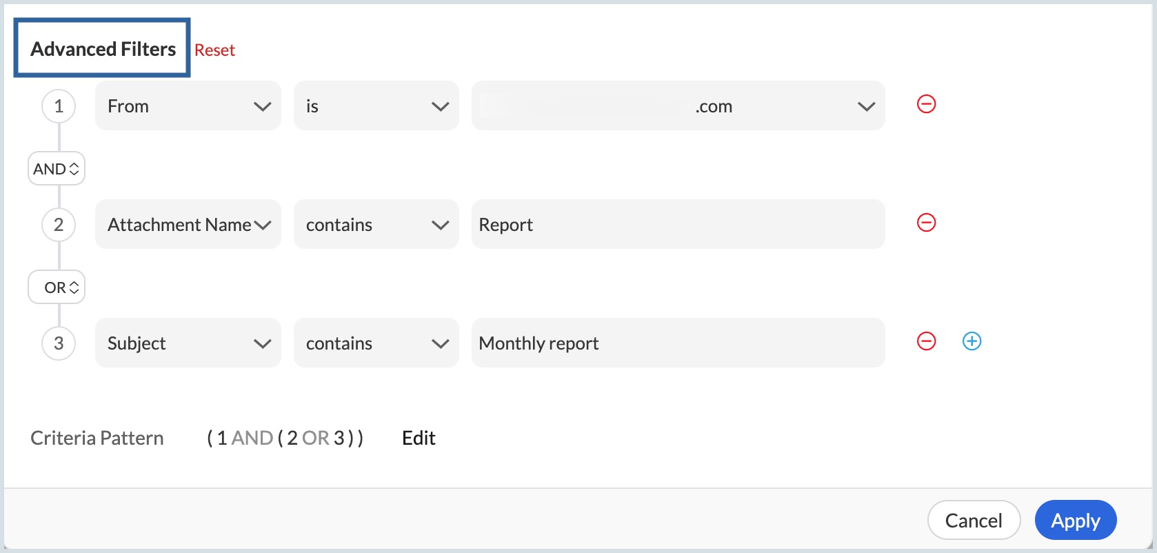 UI screenshot advanced filter