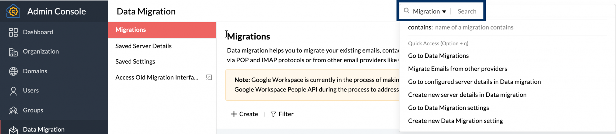 migration section