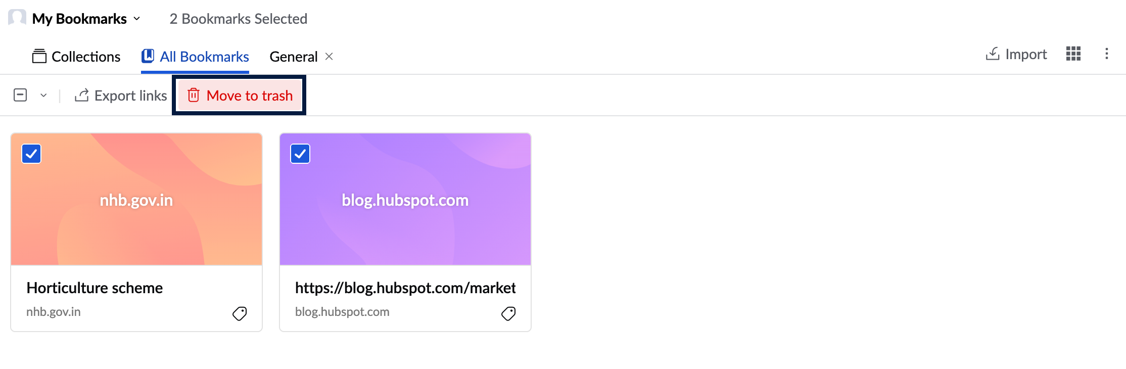 delete multiple bookmarks