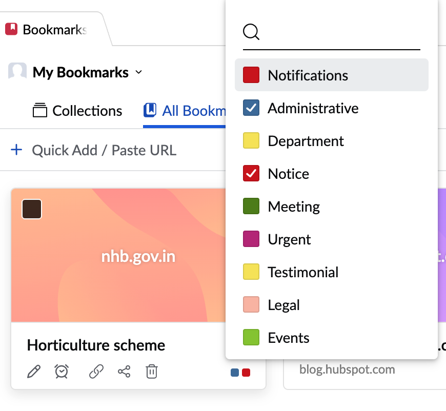 Tagging Bookmarks