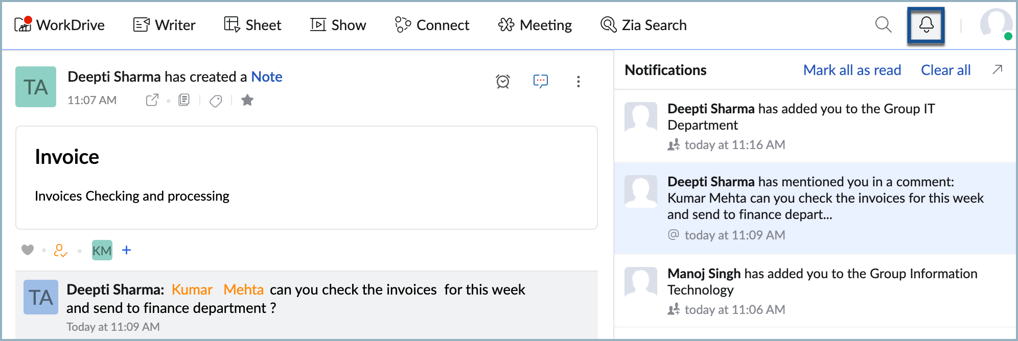 Notification Pane