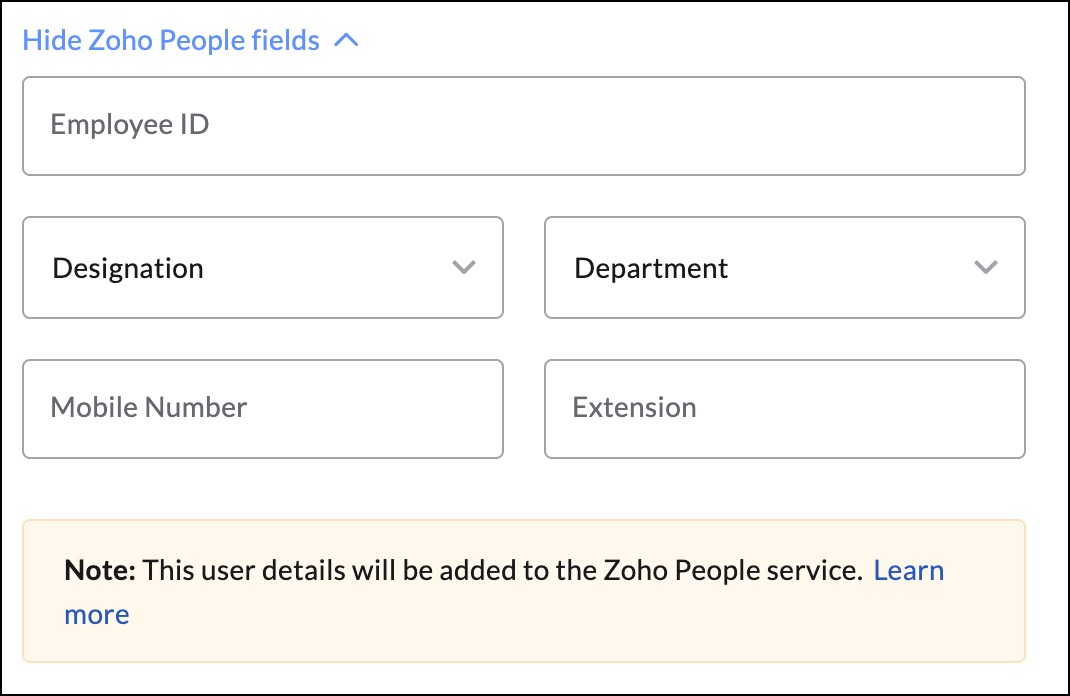 Zoho People details