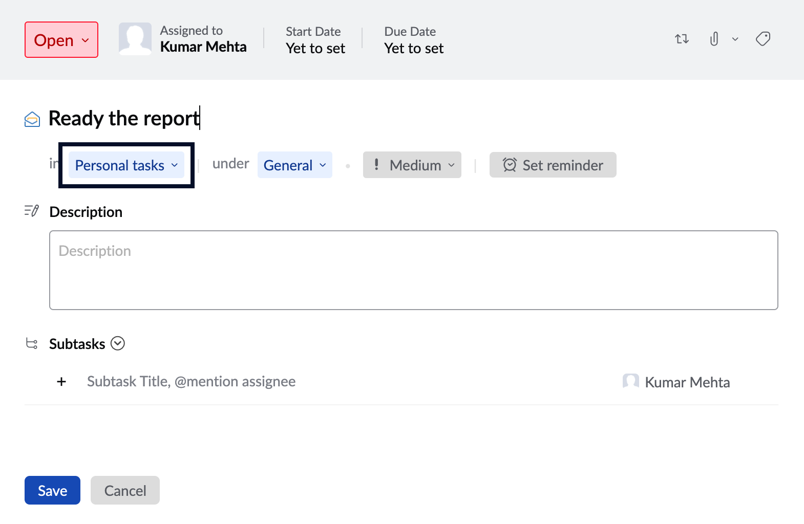 add personal tasks
