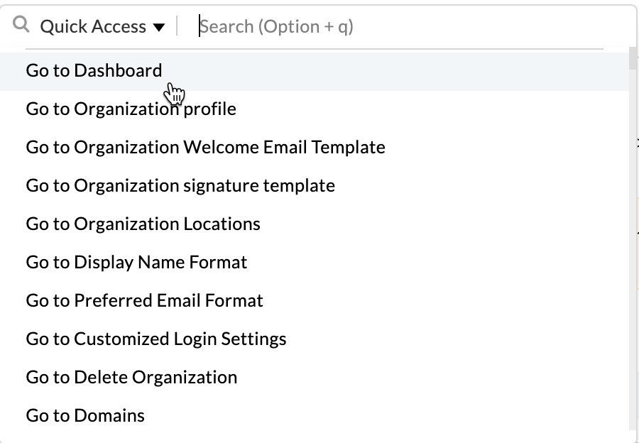 quick access