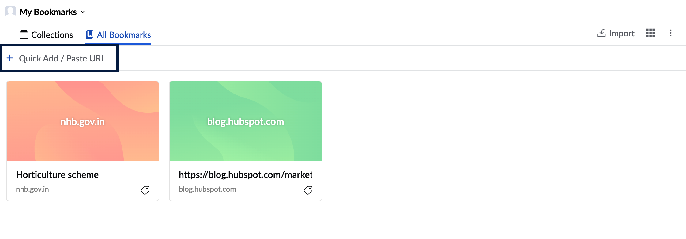 Quick Add/ Paste URL 
