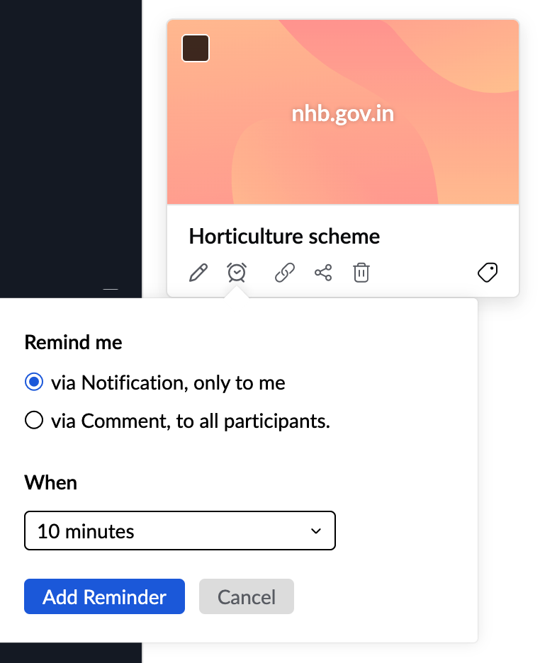 Setting Reminder