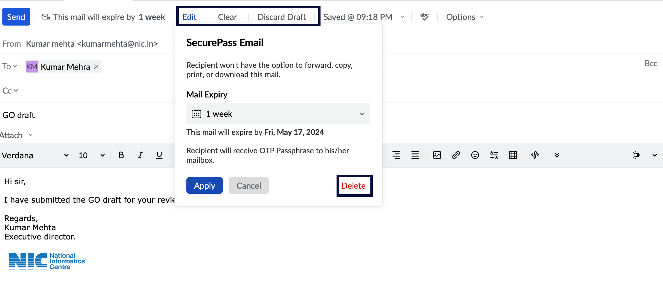 Secure an email 3