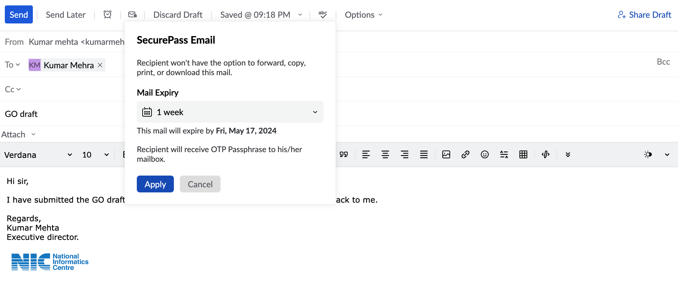 Secure an email 2