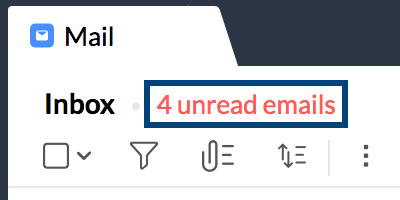 Number of unread emails in NICeMail
