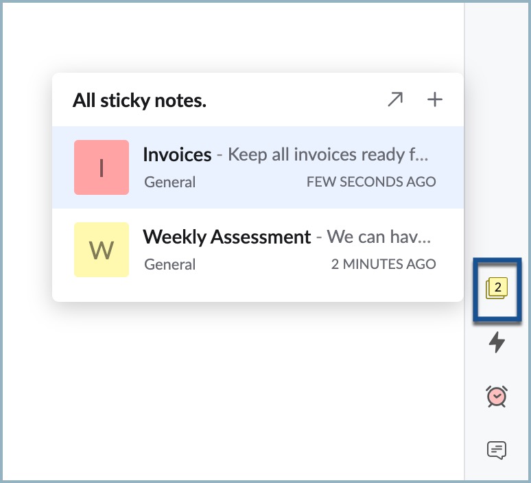 minimized sticky notes 