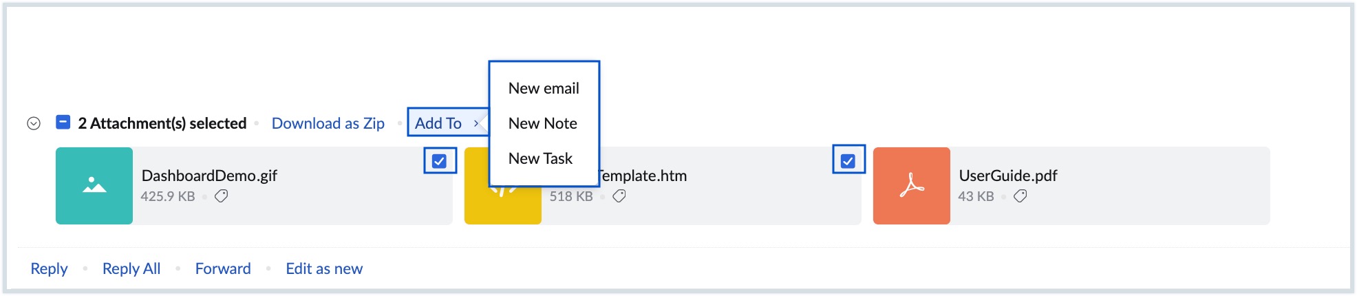 Multiple Attachments add to option